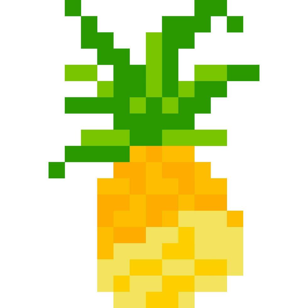 Pineapple cartoon icon in pixel style vector