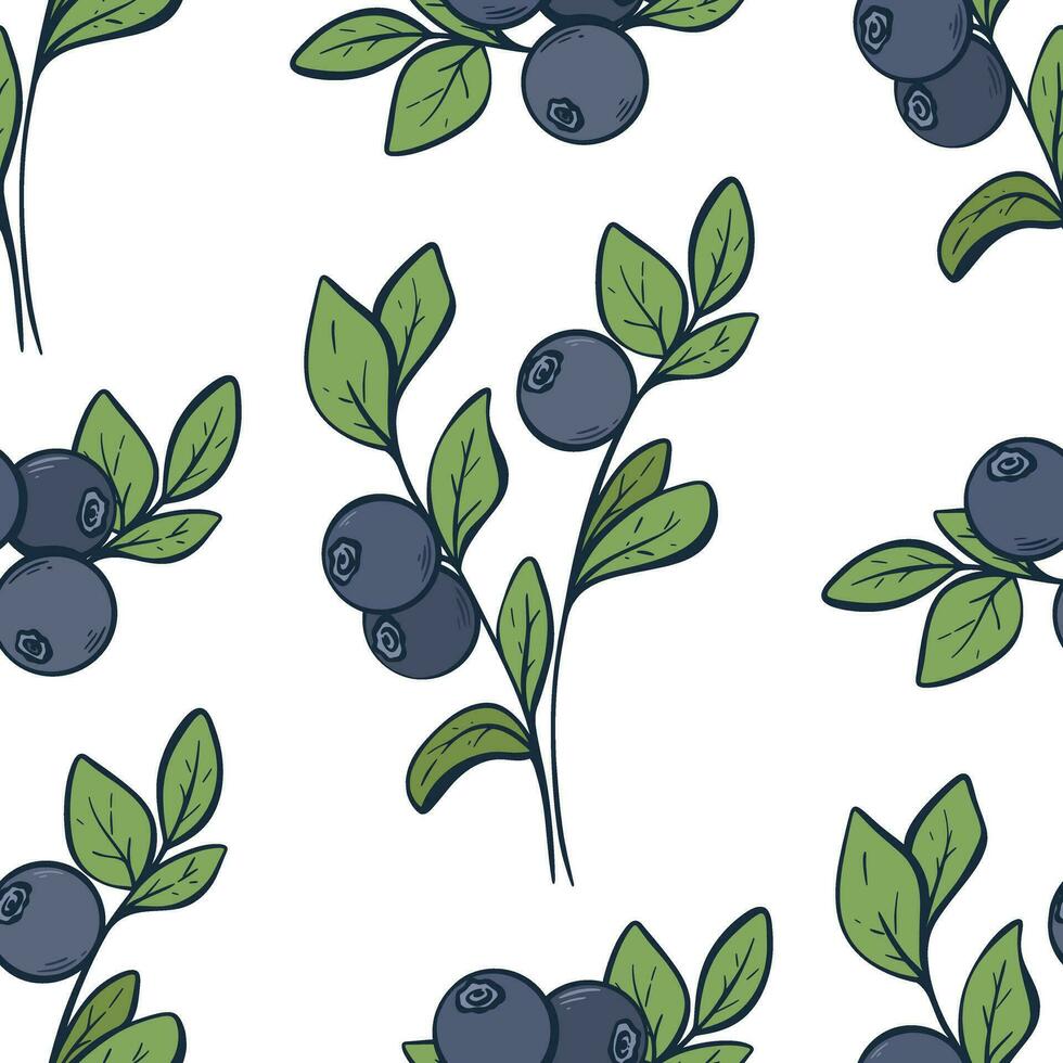 Fresh forest berries background vector illustration