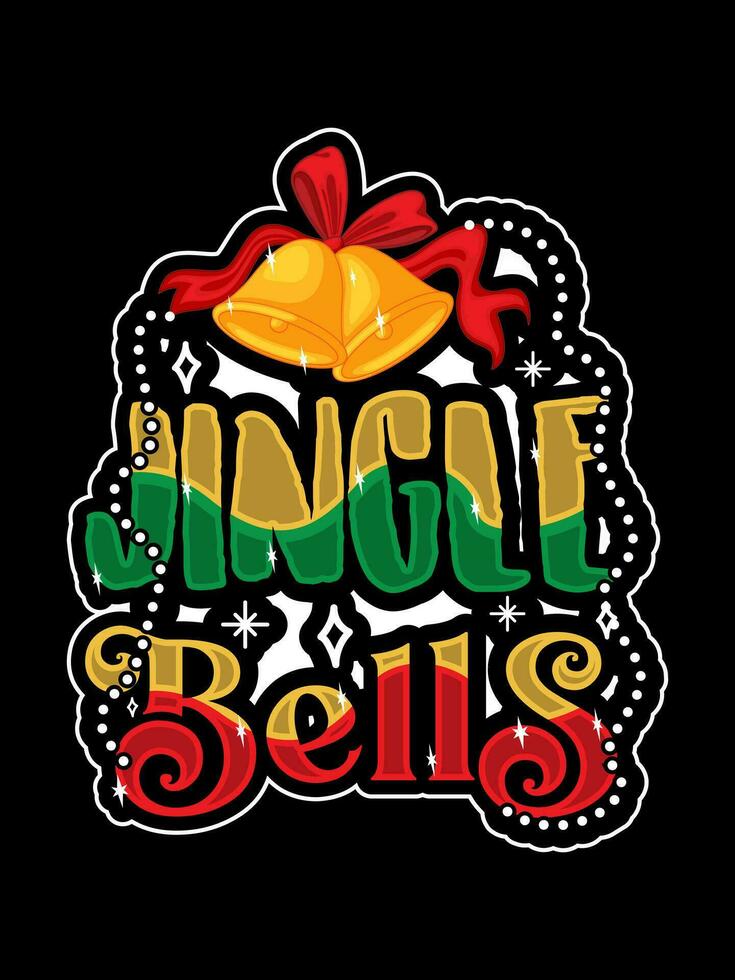 cascabeleo campanas Navidad tipografía camiseta diseño vector