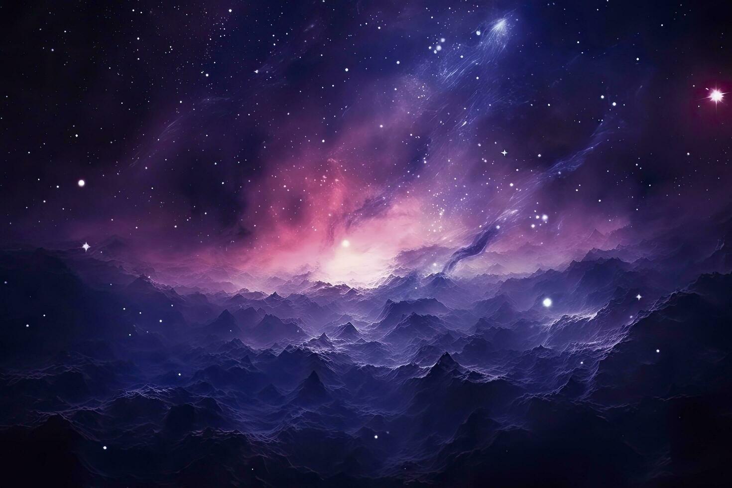 AI generated Purple Galaxy space stars in Outer Space. AI Generated photo