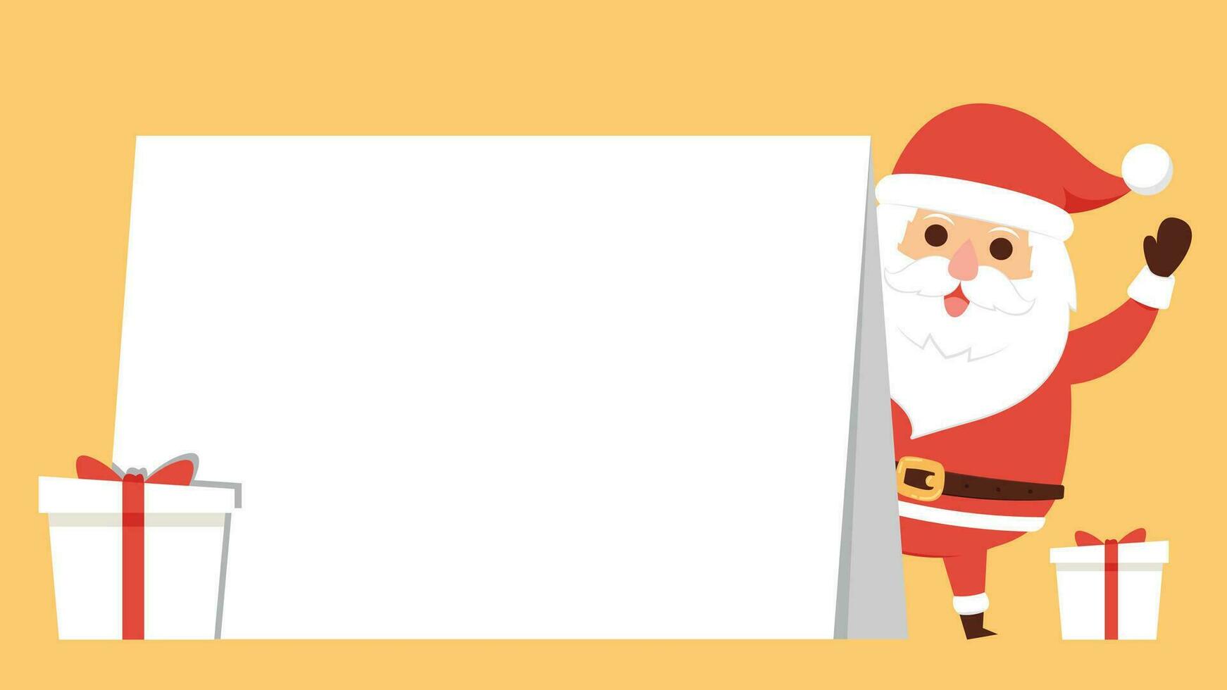 alegre Navidad y contento nuevo año saludo póster. fiesta dibujos animados personaje. alegre Navidad tarjeta postal. vector
