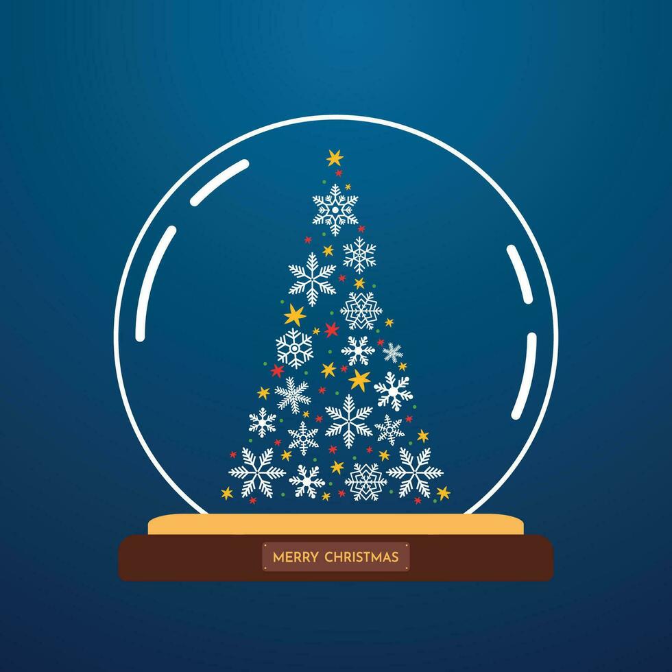 Christmas tree vector. free space for text. Christmas post card. vector