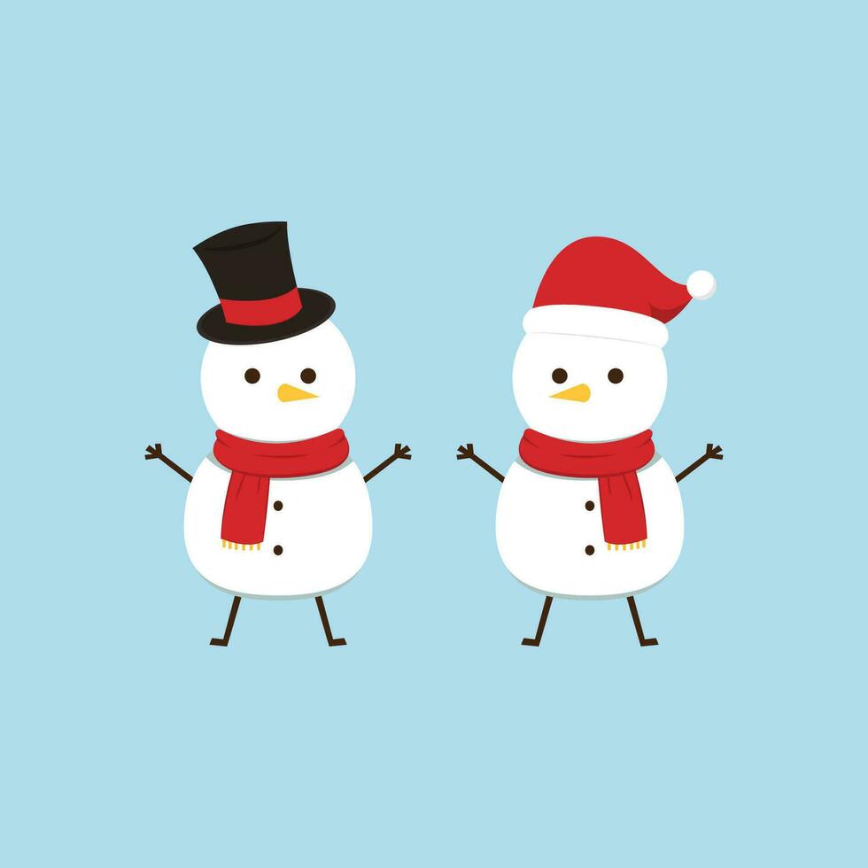 Snowman cartoon vector. Snowman wear a winter theme. Graphic resource about winter and christmas for content , banner, sticker label and greeting card. vector