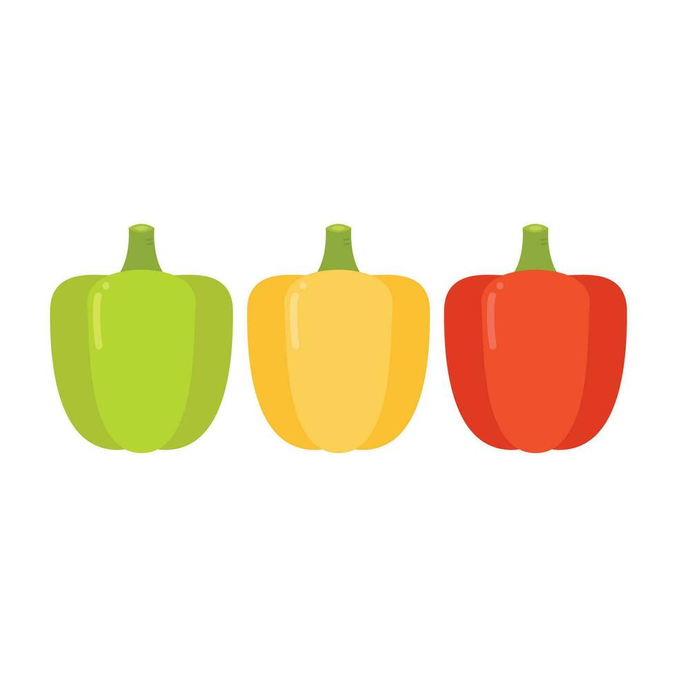Bell Pepper character design. Bell Pepper cartoon on white background. vector