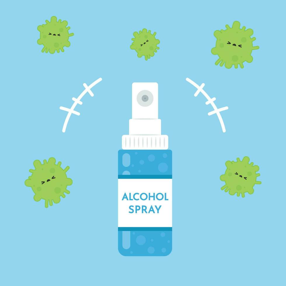 Spray Alcohol vector. Bottle alcohol spray. vector