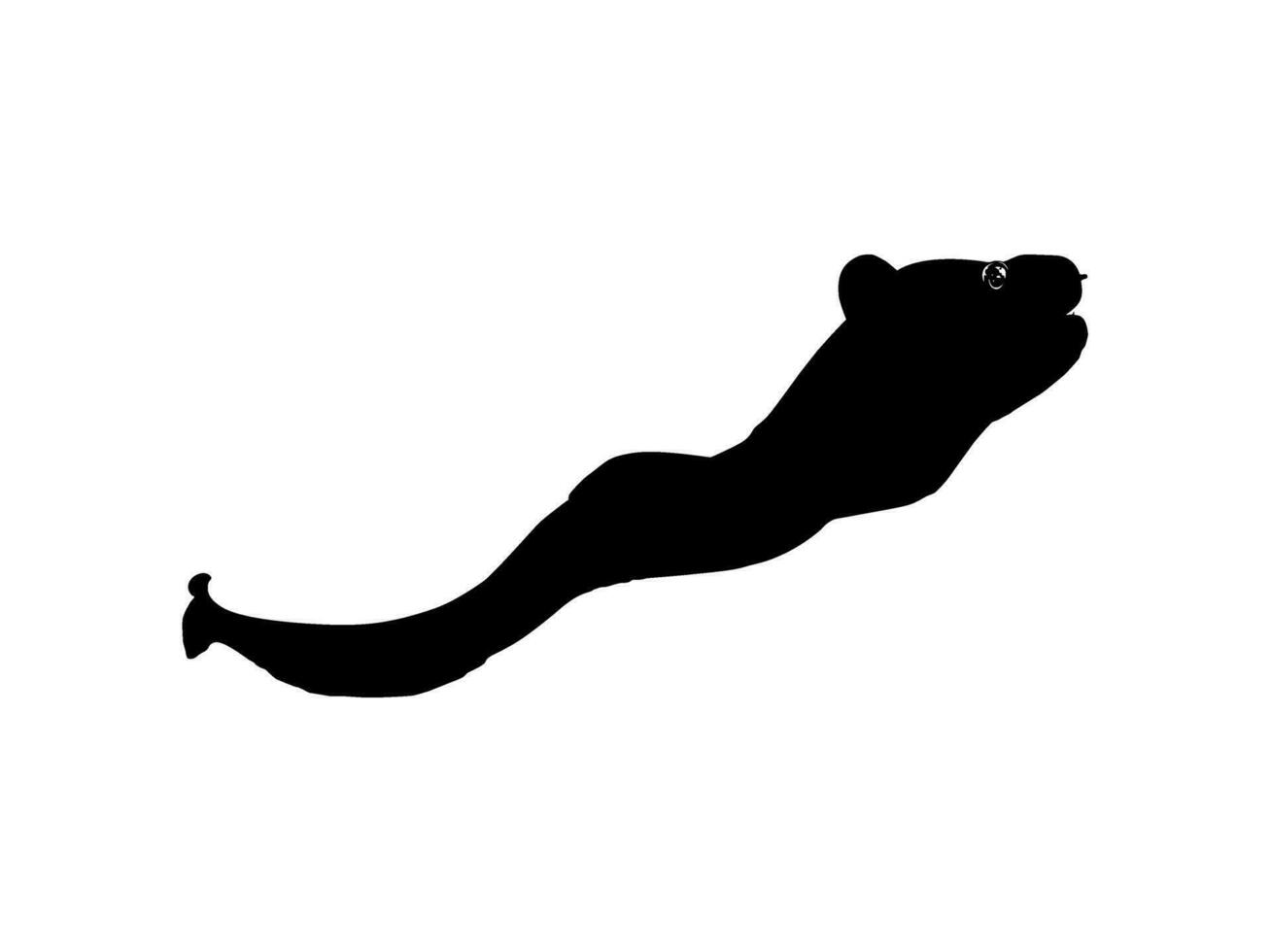 Silhouette of the Moray eels or Muraenidae, for Art Illustration, Logo Type, Pictogram or Graphic Design Element. Vector Illustration