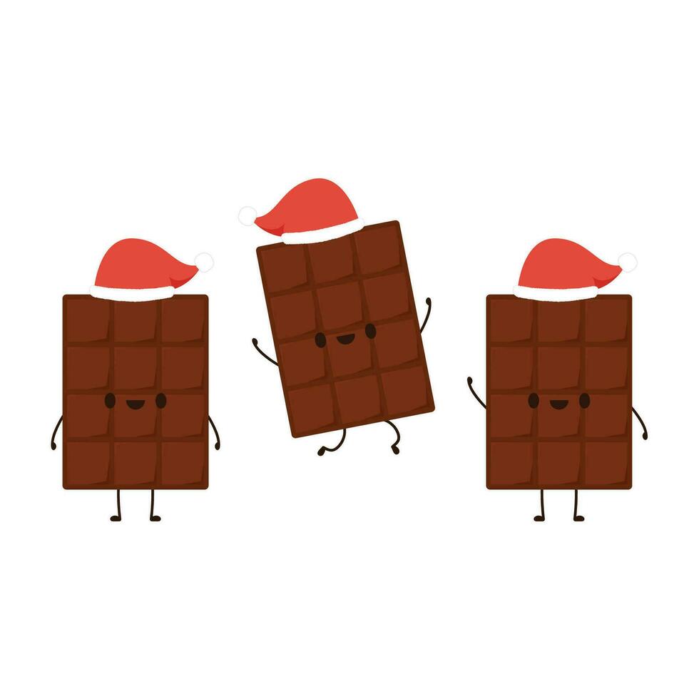 Cute and funny chocolate bar character. Chocolate mascot. Heart vector. vector
