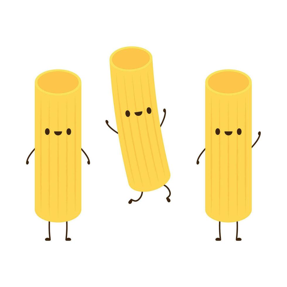 pasta tallarines personaje diseño. pasta tallarines en blanco antecedentes. vector