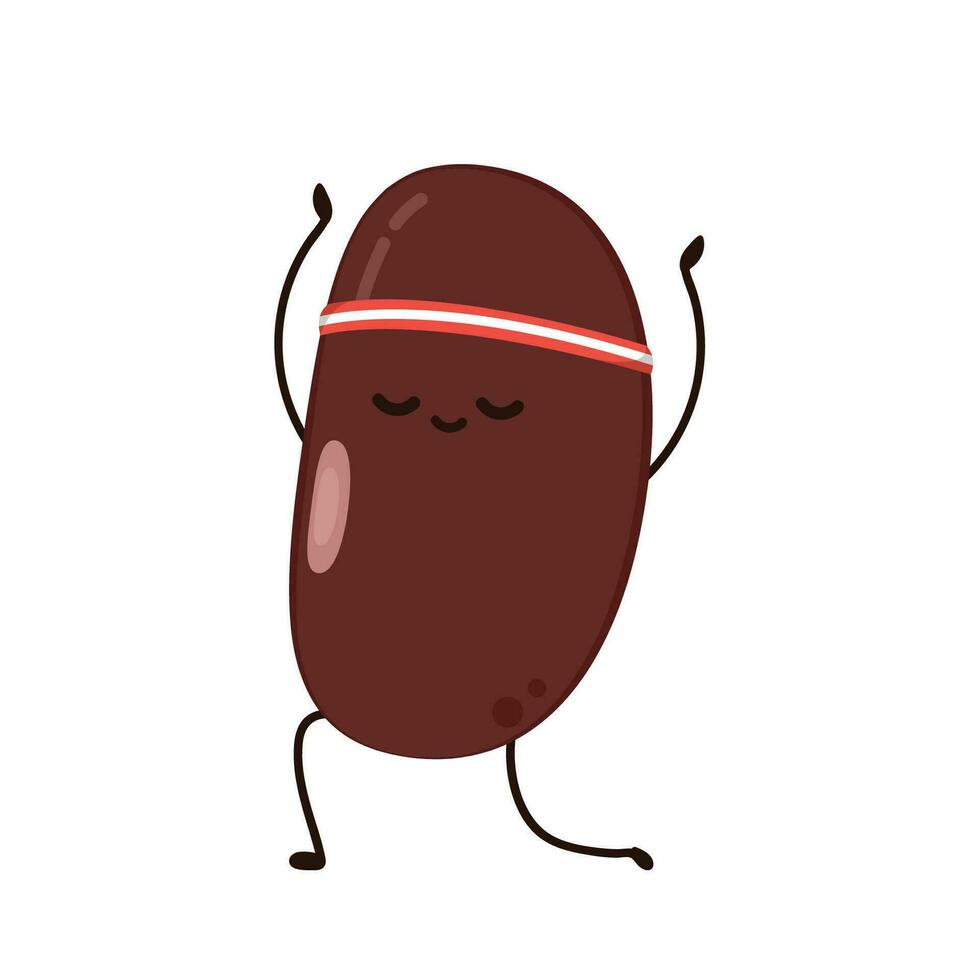 Kidney bean character. Kidney bean on white background. vector