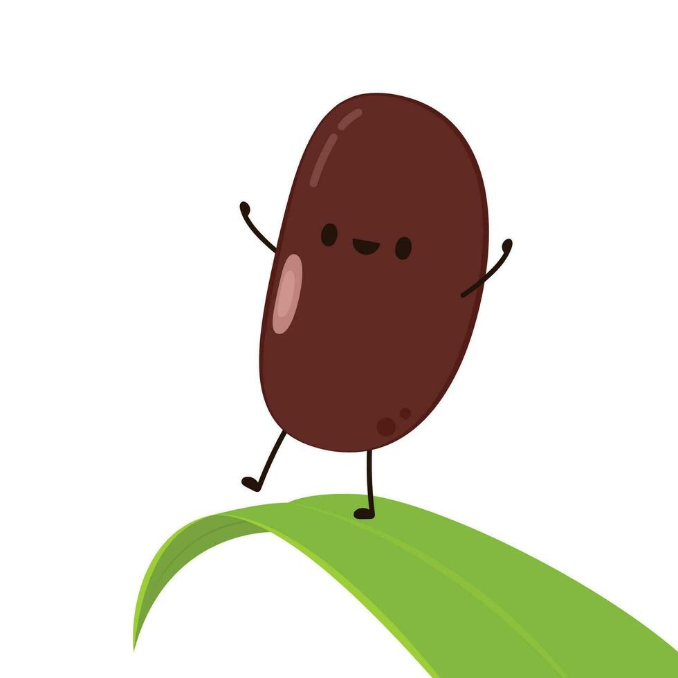 Kidney bean character. Kidney bean on white background. vector