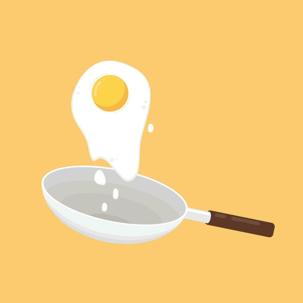 Fried egg vector. Fried egg on yellow background. vector