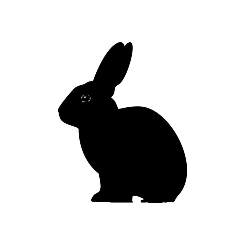 Rabbit or Bunny or Hare Silhouette for Art Illustration, Logo Type, Pictogram, Apps, Website or Graphic Design Element. Vector Illustration