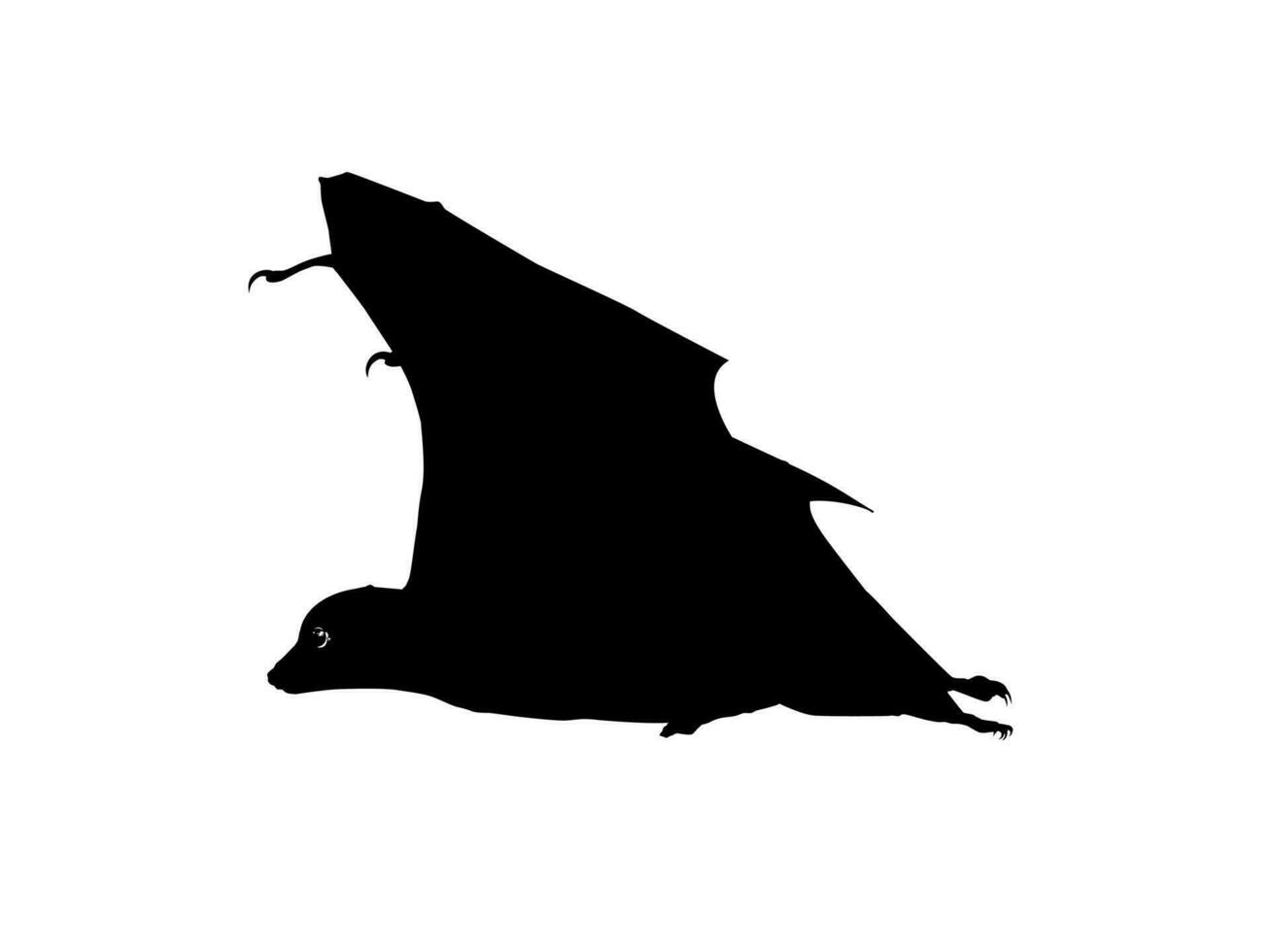 silueta de el volador zorro o murciélago para Arte ilustración, icono, símbolo, pictograma, logo, sitio web, o gráfico diseño elemento. vector ilustración