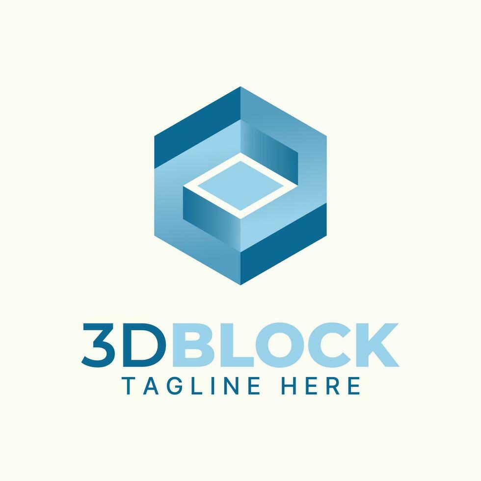 Logo design graphic concept creative abstract premium vector sign unique stock 3D hexagon illustration Related to mathematic manipulation shape colour