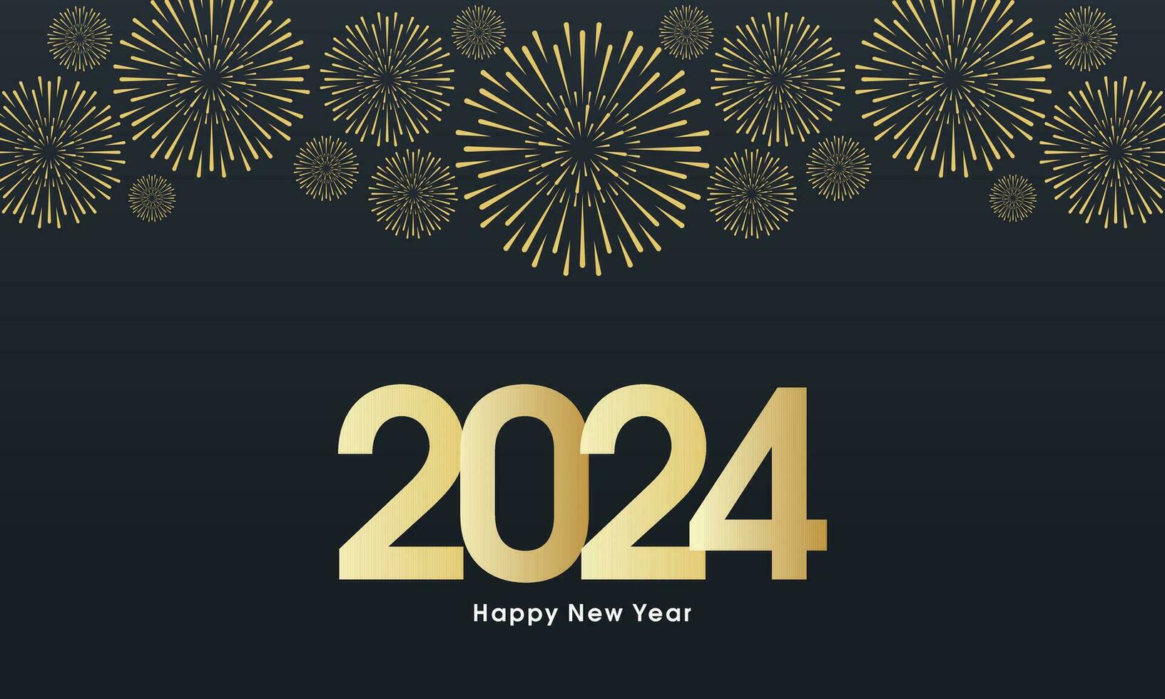 Elegant Background of Celebrating Happy New Year 2024 with Fireworks vector