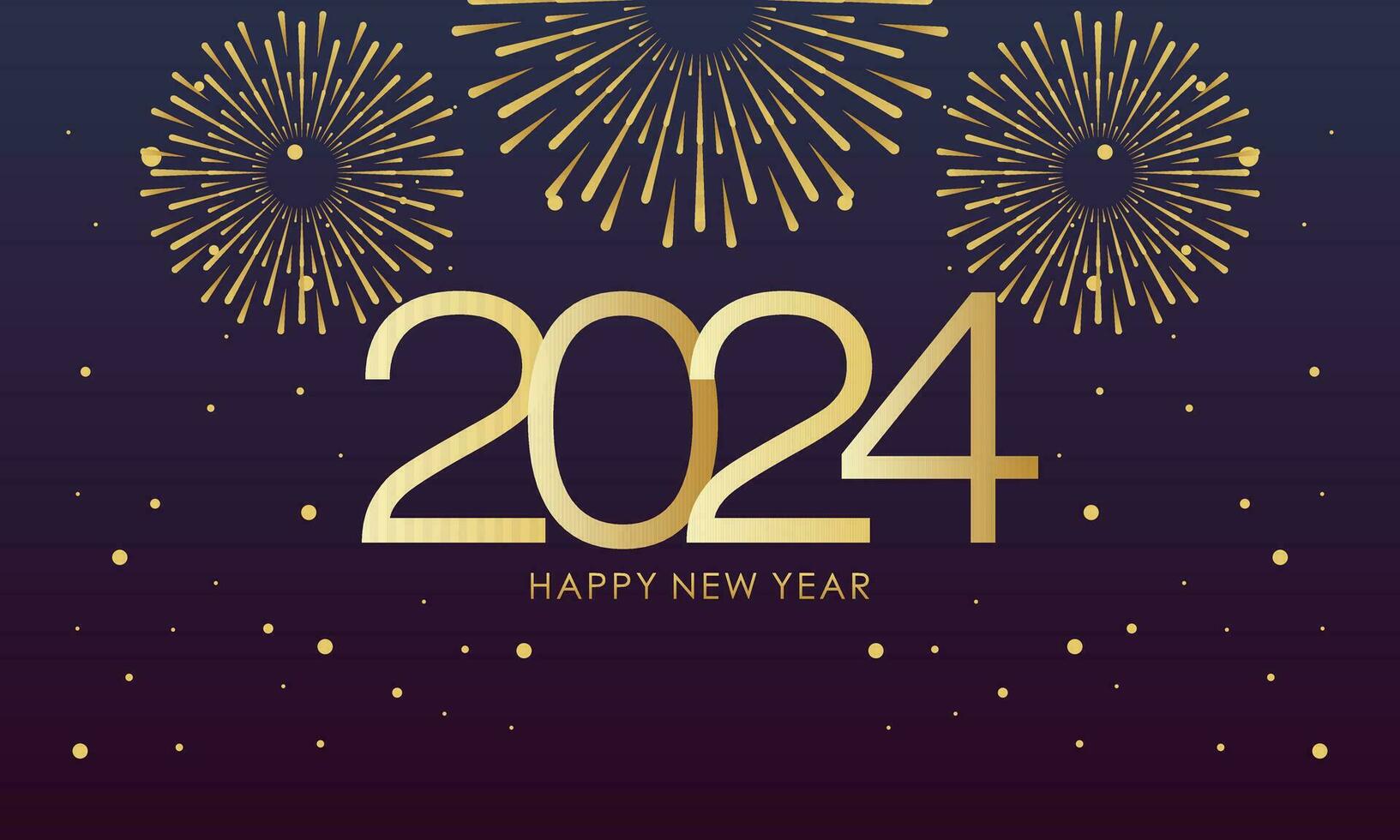 elegante antecedentes de celebrando contento nuevo año 2024 con fuegos artificiales vector
