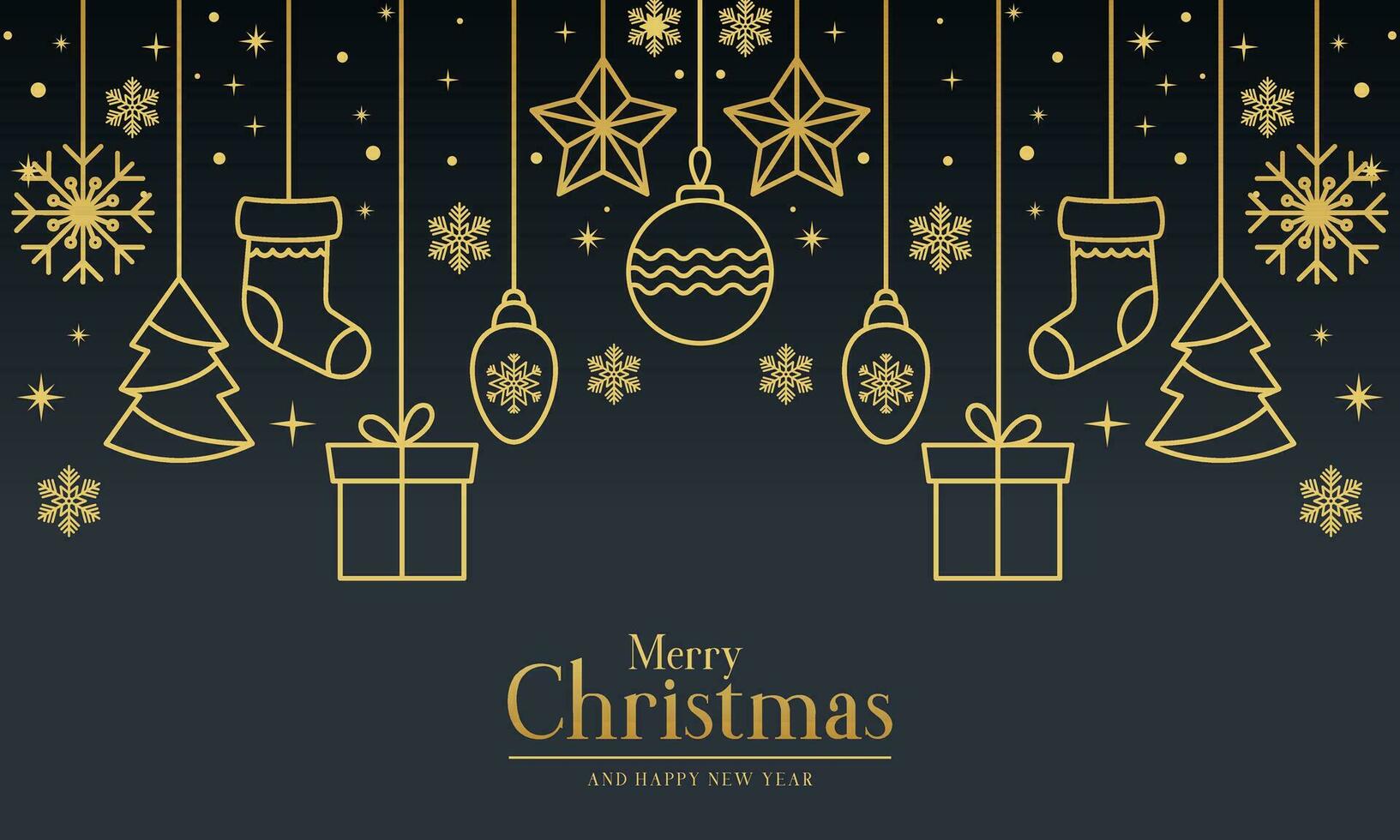 Elegant Christmas Decoration Banner Background with Christmas Decoration Elements vector