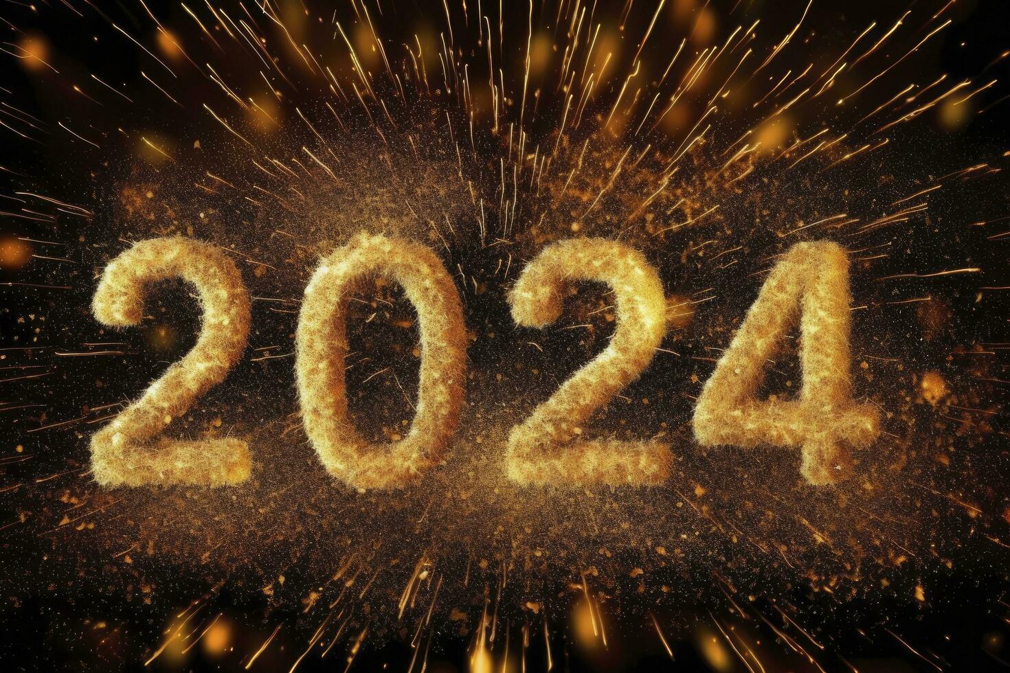 AI generated Happy New Year 2024. AI Generated photo
