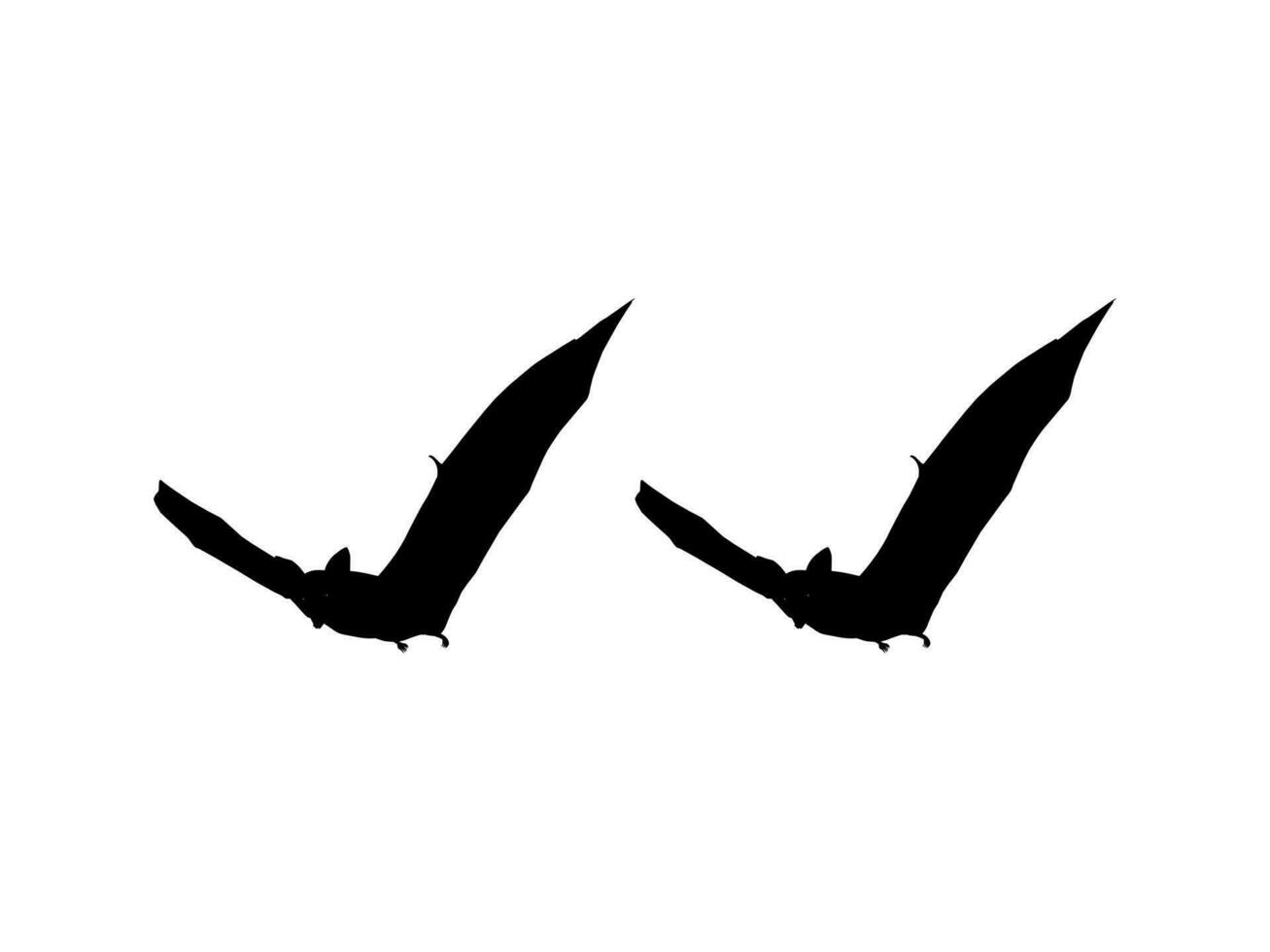 Silhouette of the Pair of Flying Fox or Bat for Art Illustration, Icon, Symbol, Pictogram, Logo, Website, or Graphic Design Element. Vector Illustration
