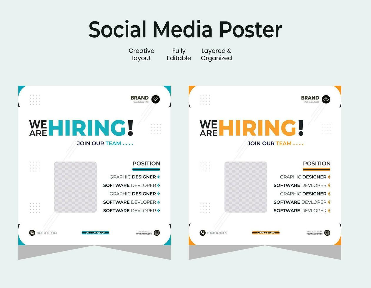 Job vacancy design poster. We are hiring post feed on square design. Open recruitment regional sales manager design template. Social media find a job layout vector