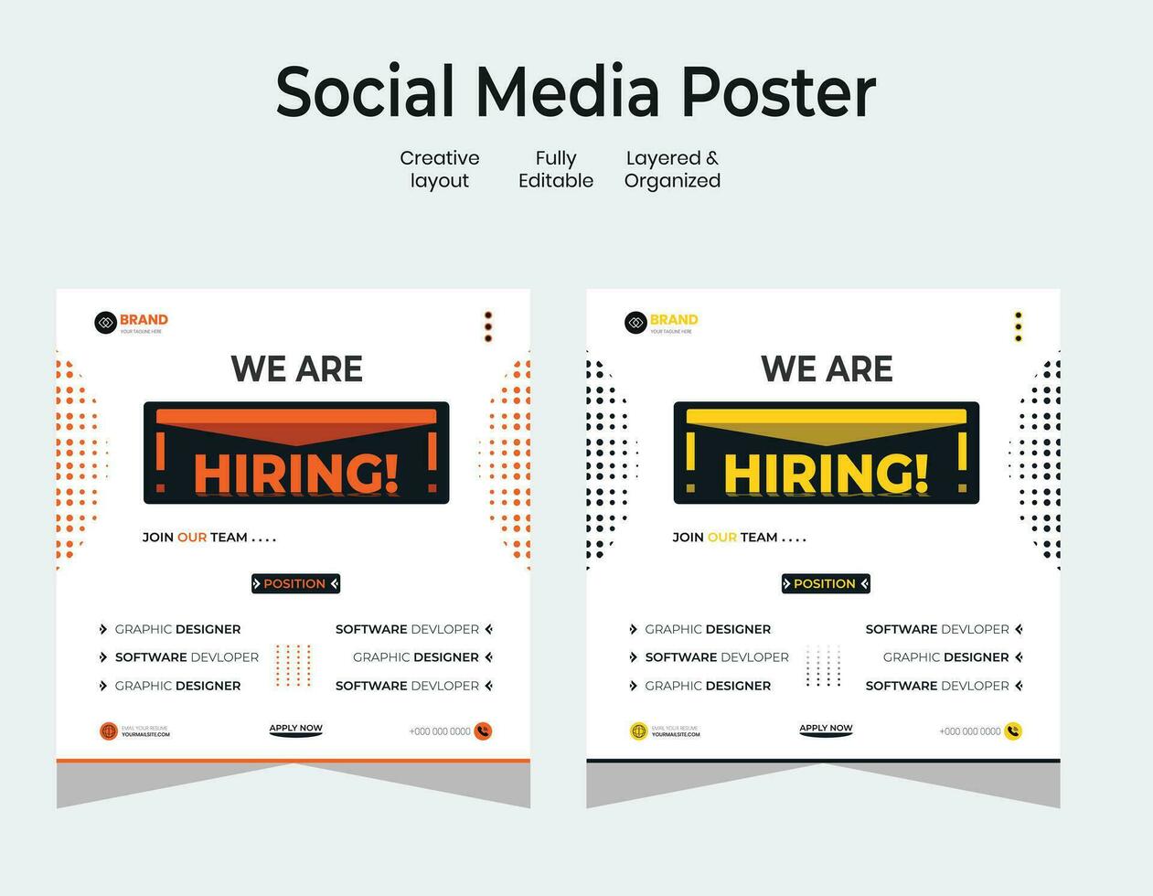 Job vacancy design poster. We are hiring post feed on square design. Open recruitment regional sales manager design template. Social media find a job layout vector