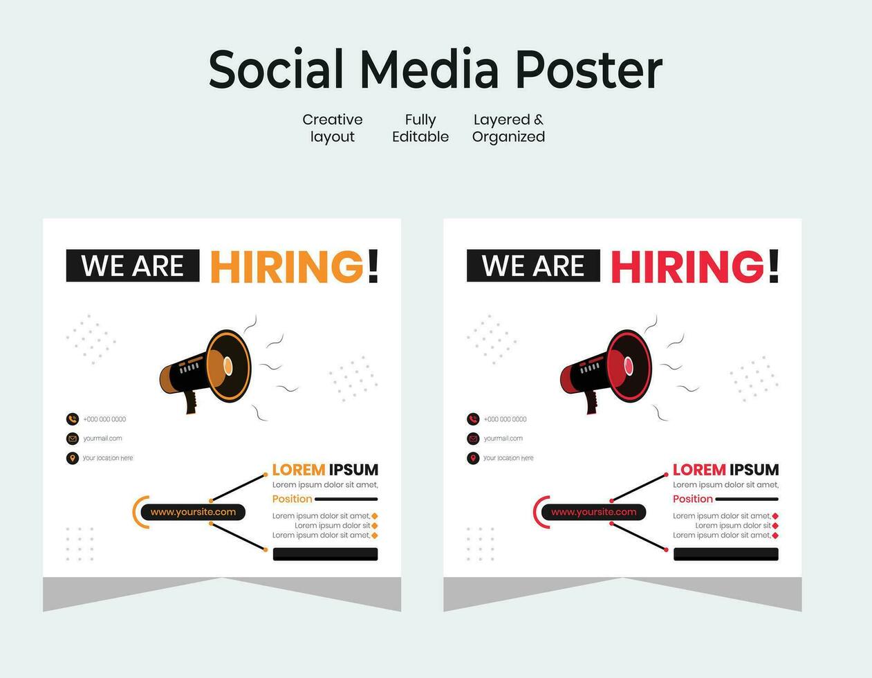 Job vacancy design poster. We are hiring post feed on square design. Open recruitment regional sales manager design template. Social media find a job layout vector