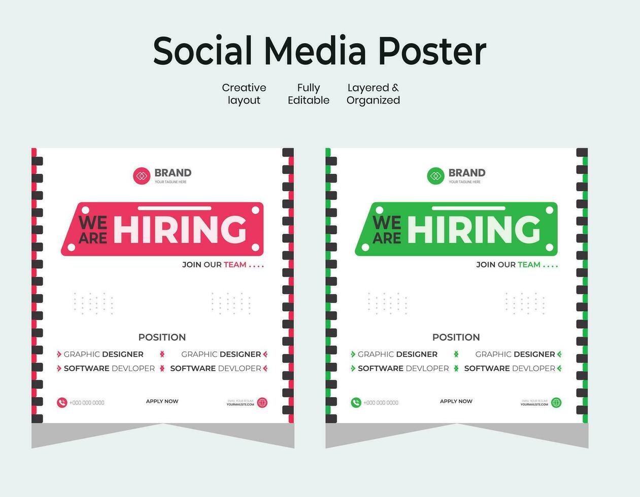 Job vacancy design poster. We are hiring post feed on square design. Open recruitment regional sales manager design template. Social media find a job layout vector