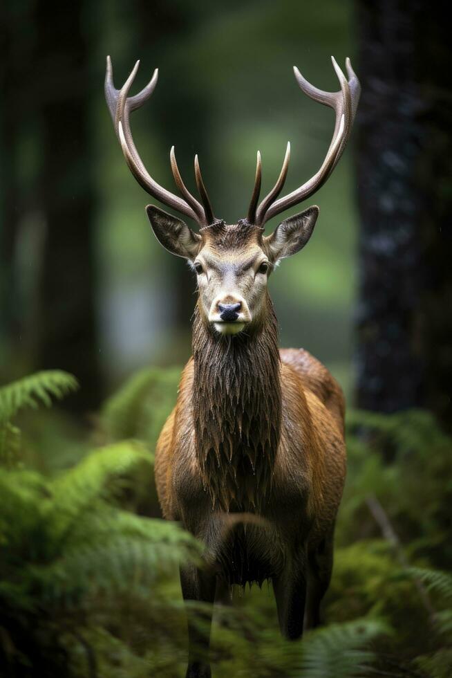 AI generated Close up of red deer stag. AI Generated photo