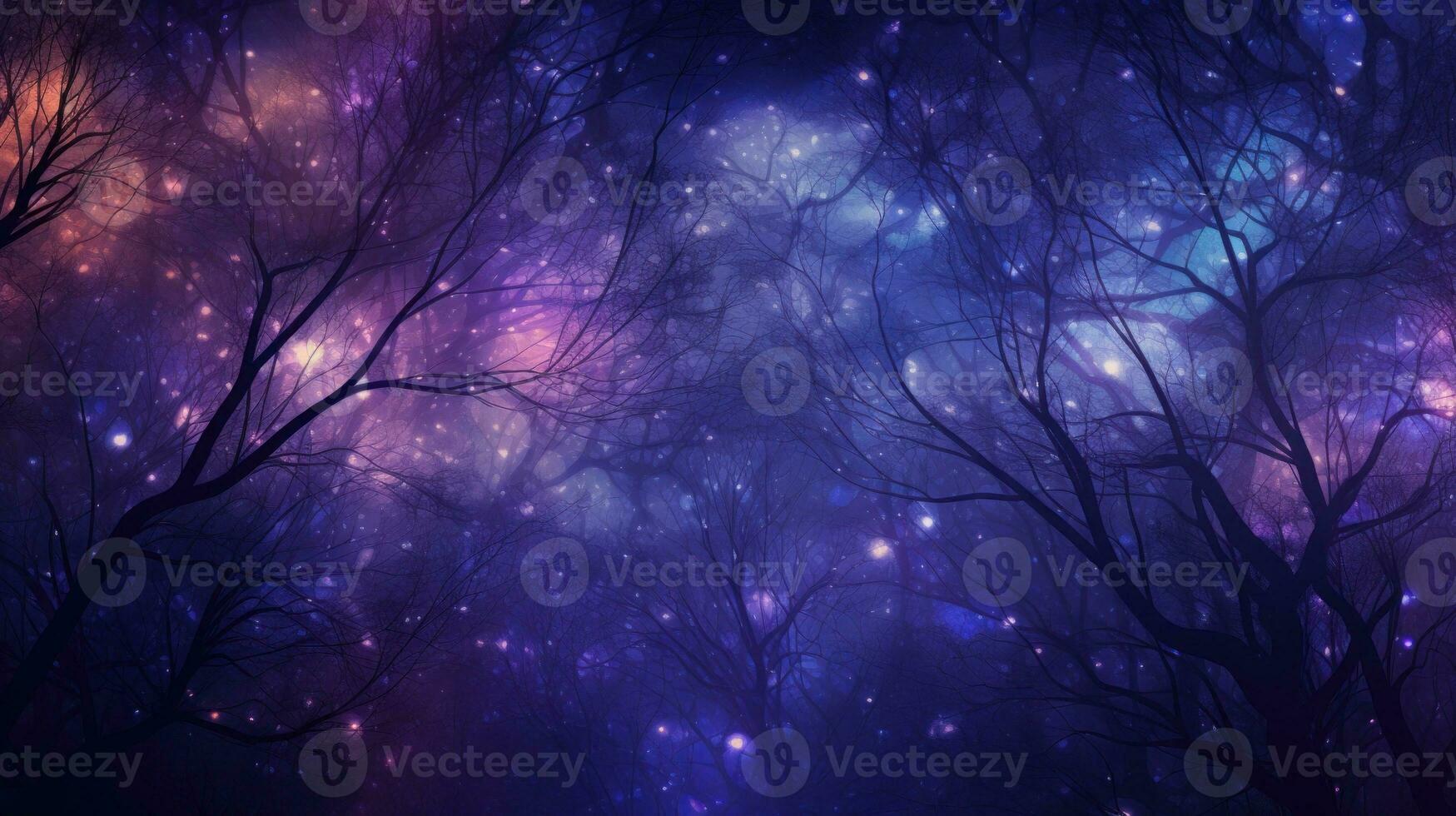 AI Generated A purple and blue sky filled with lots of stars, AI photo