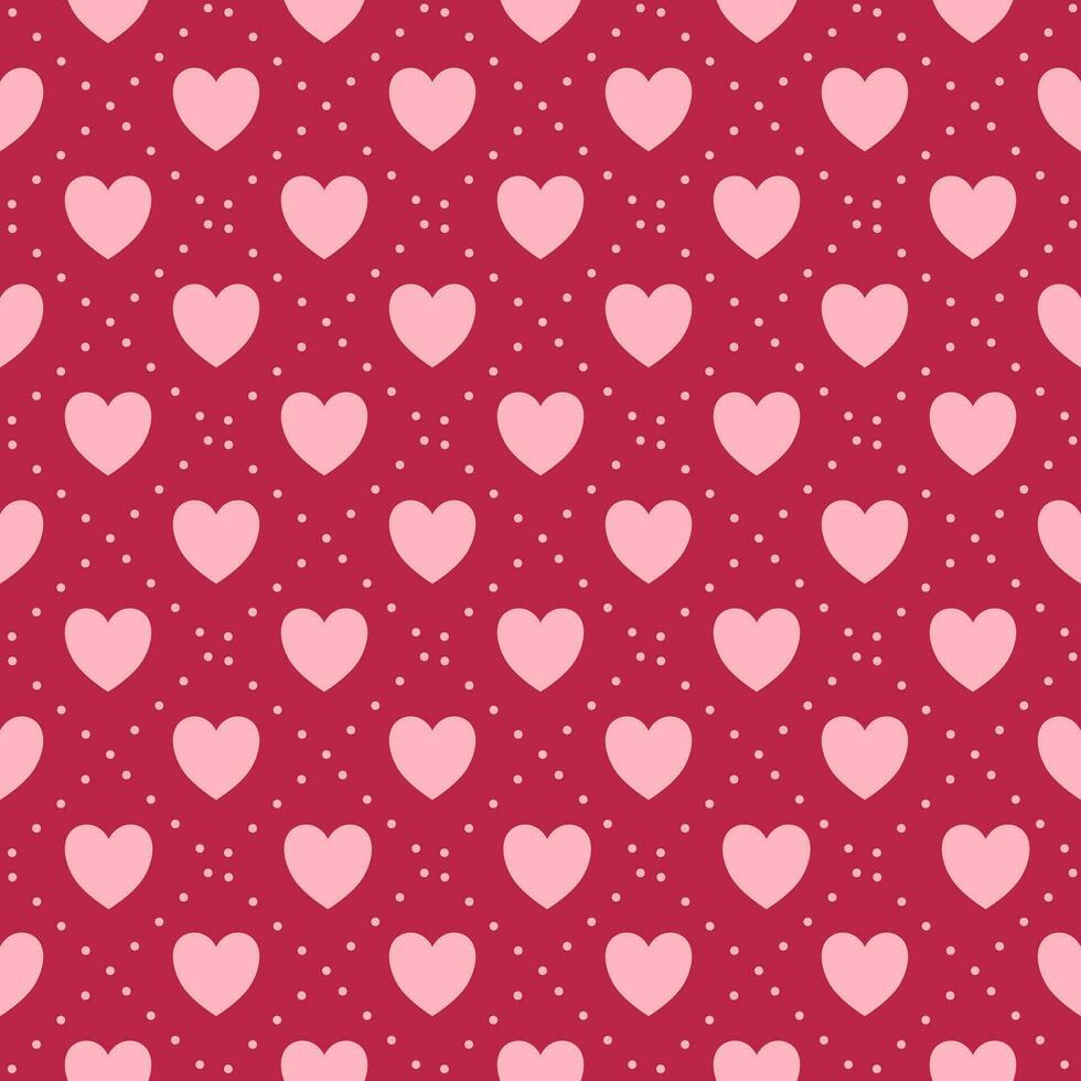 Hearts pattern swatch on red background for printing on fabric, textiles, layouts, covers, and wallpapers, websites. vector