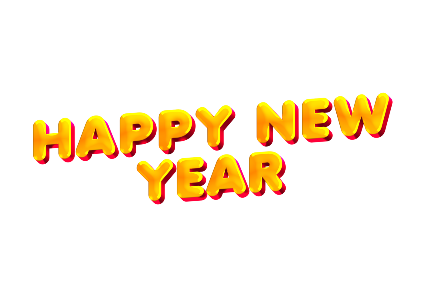 Happy New Year on White Background. png