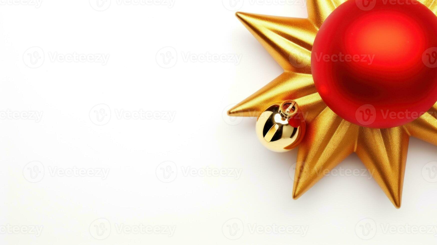 AI Generated A red and gold christmas ornament on a white surface, AI photo