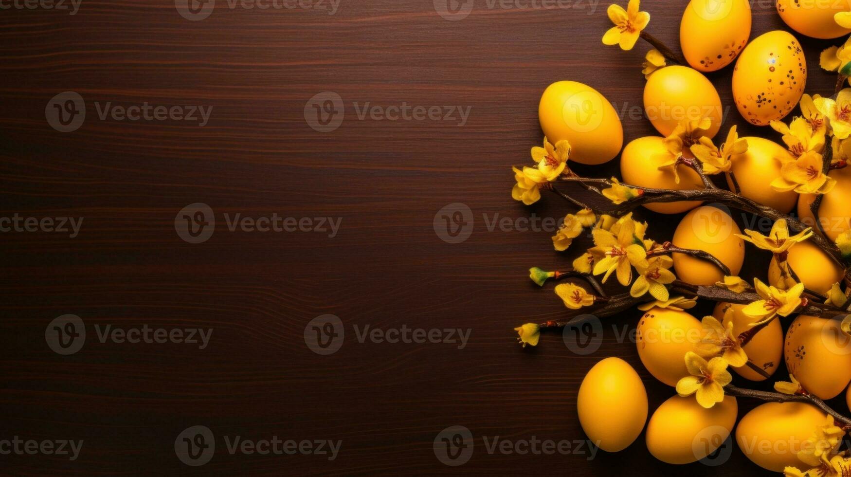 AI Generated A bunch of yellow fruit sitting on top of a wooden table, AI photo