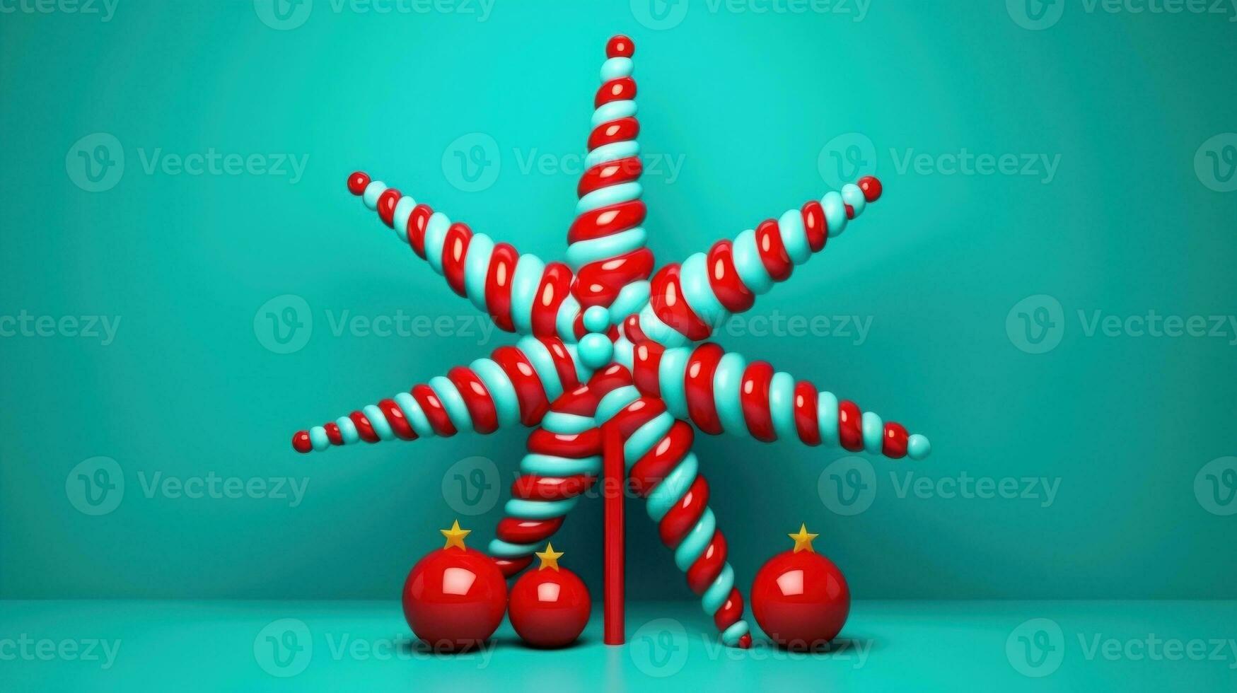 AI Generated A christmas star made out of candy canes, AI photo