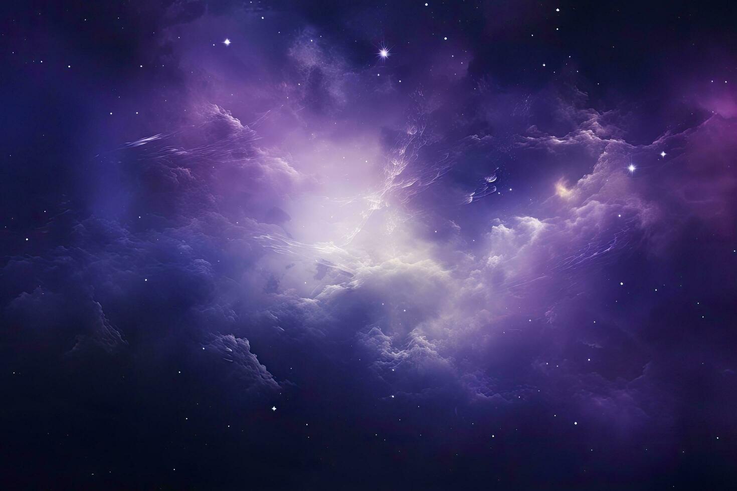 AI generated Purple Galaxy space stars in Outer Space. AI Generated photo