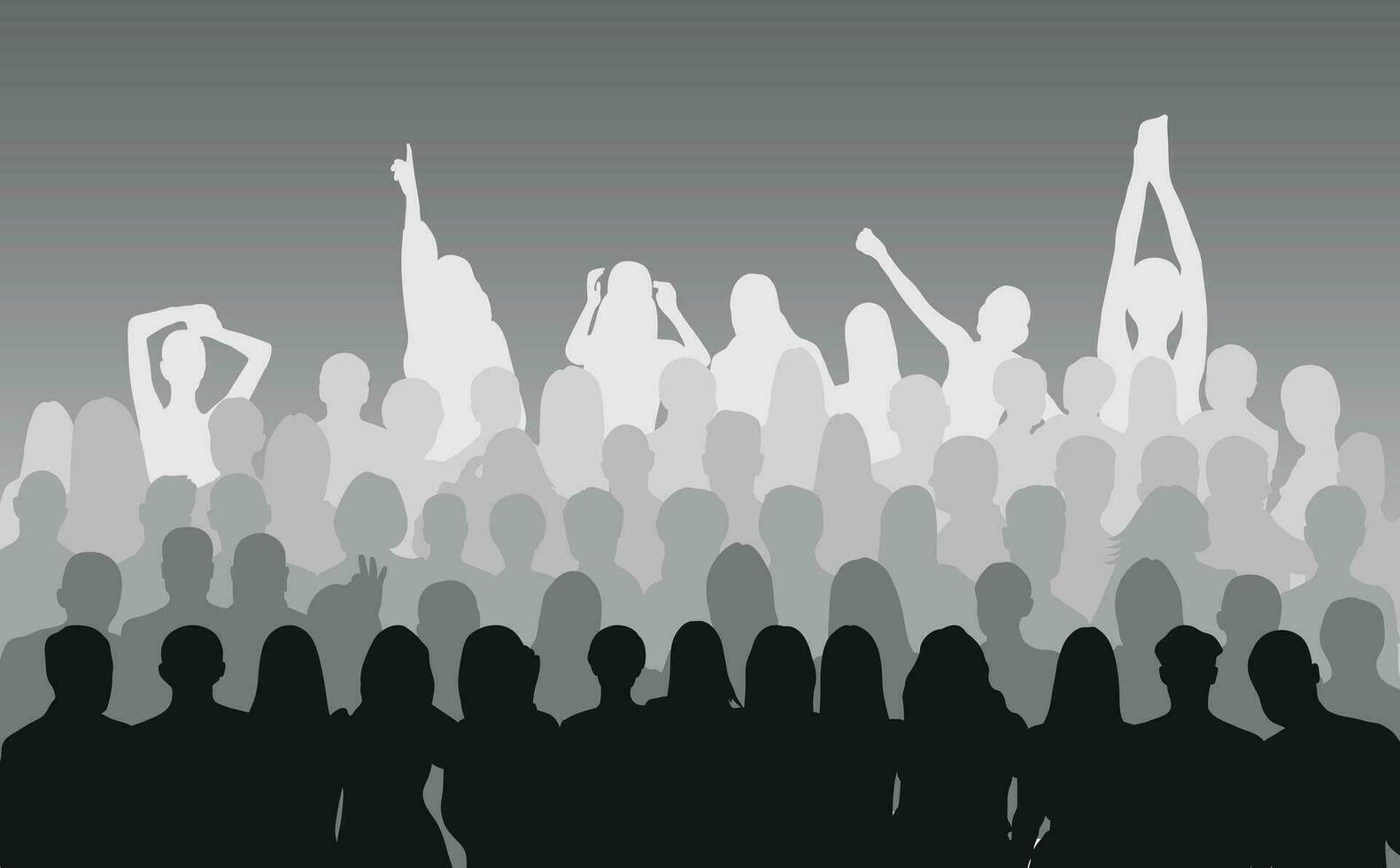 Silhouette of a crowd, group of people, corporate team vector