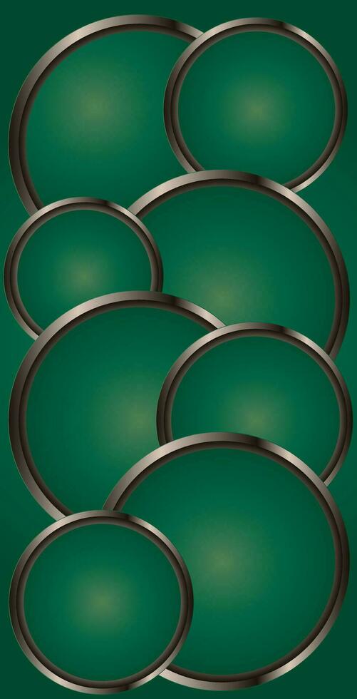 Green metal ring template background. Vector illustration