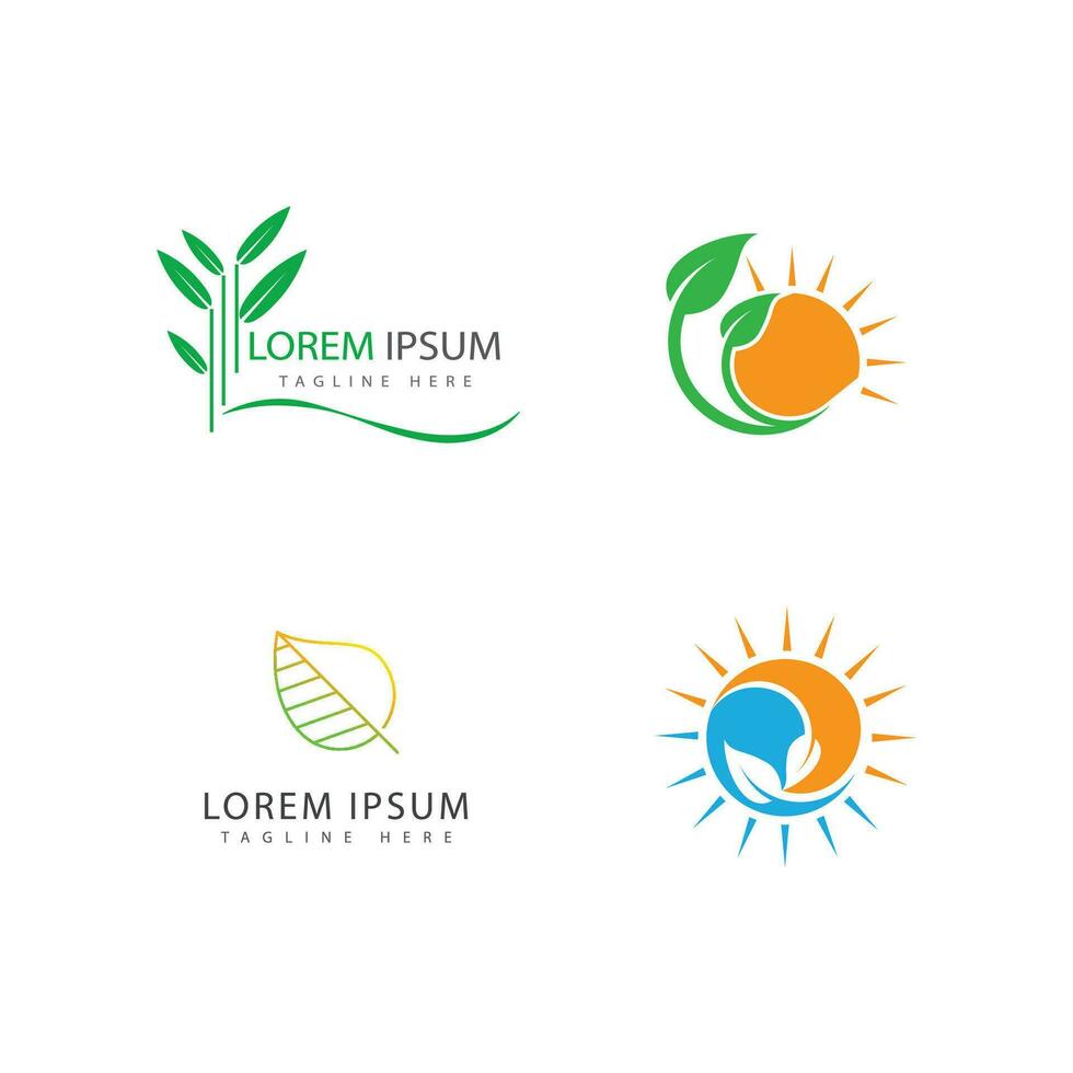 Leaf logo vector template element symbol design