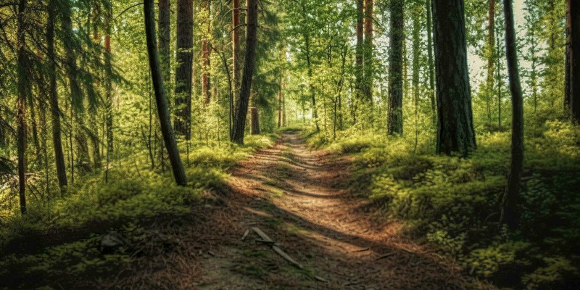 AI generated A road with Beautiful forest. AI Generated photo