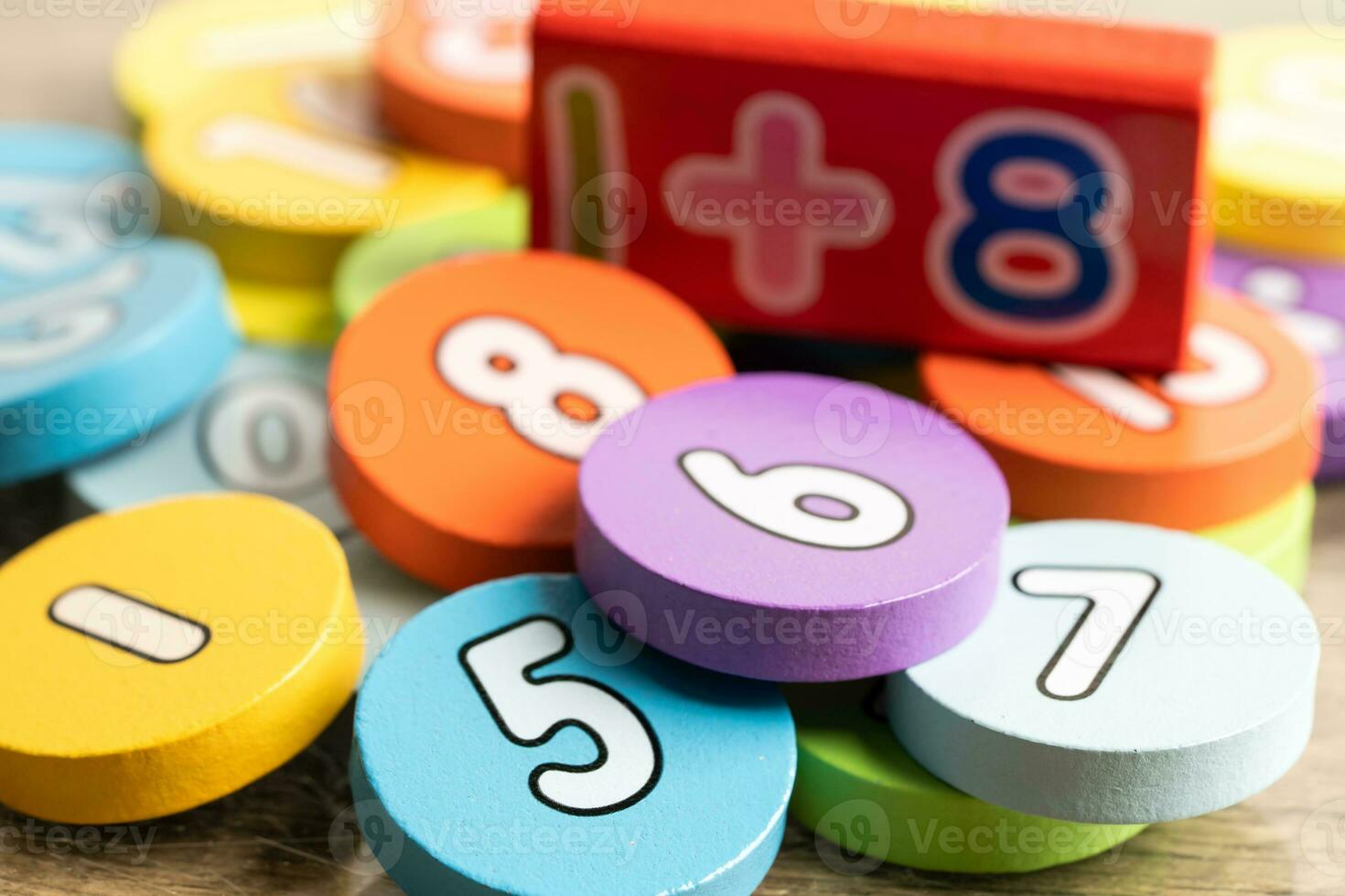 Math number colorful, education study mathematics learning teach concept. photo