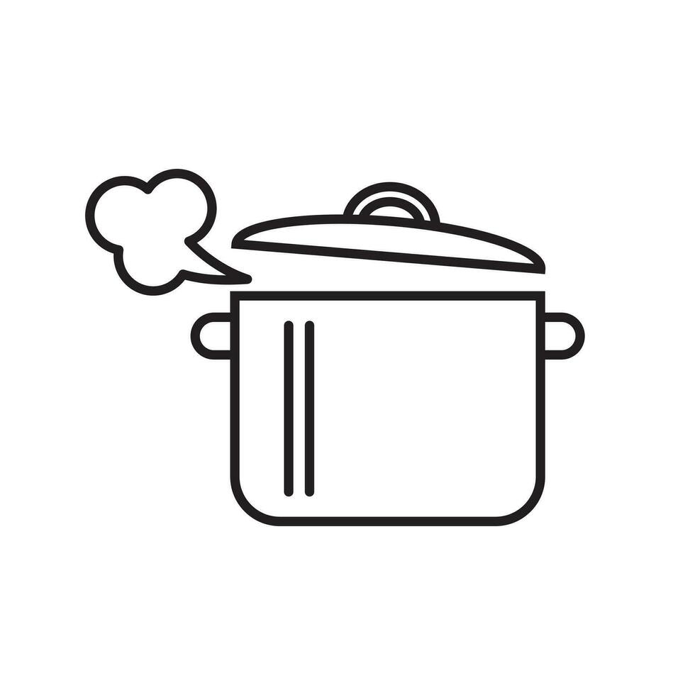 Pot line icon vector