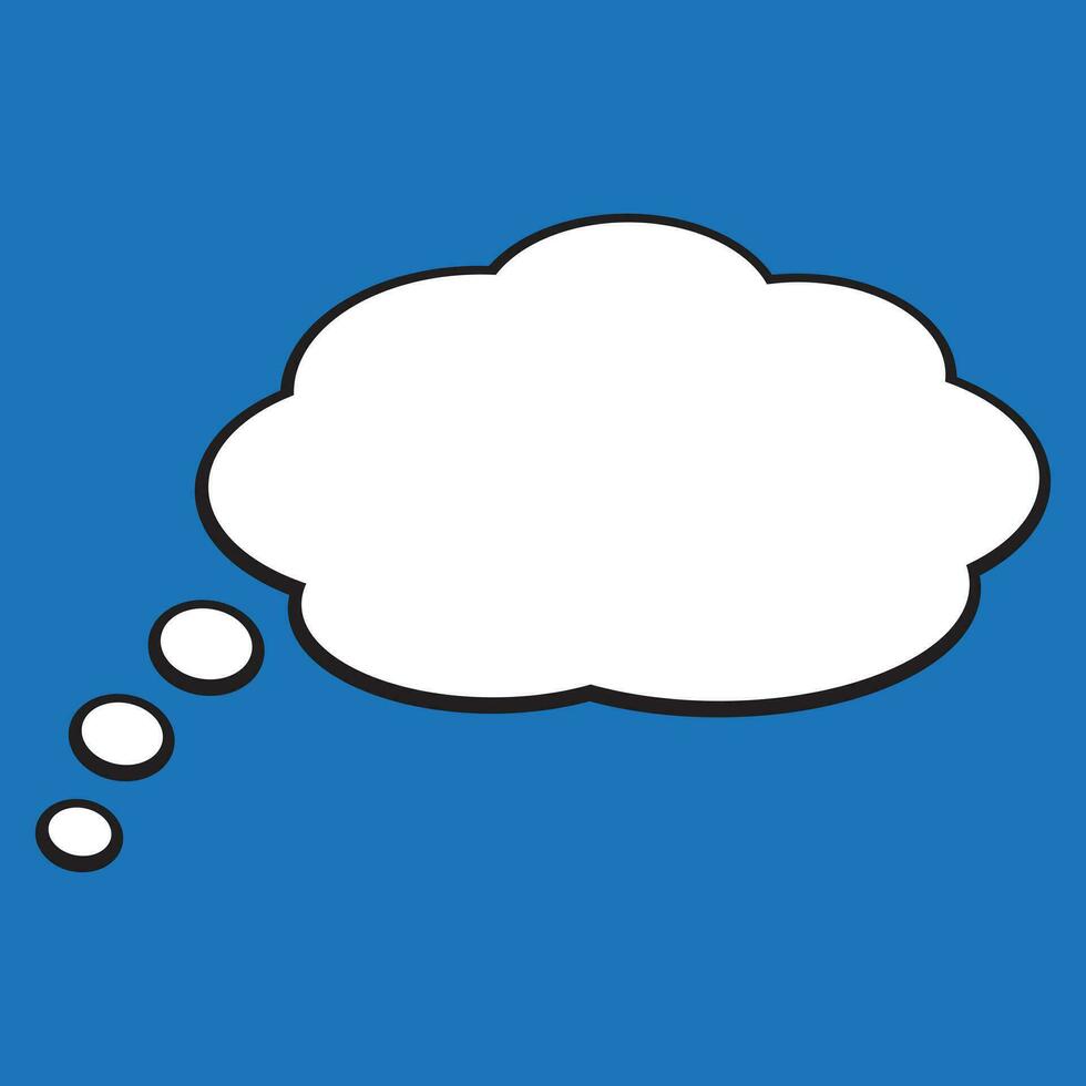 Speech or think bubble, empty communication cloud. Vector design element.