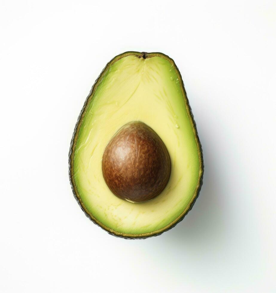 AI generated Avocado on white background. AI Generated photo