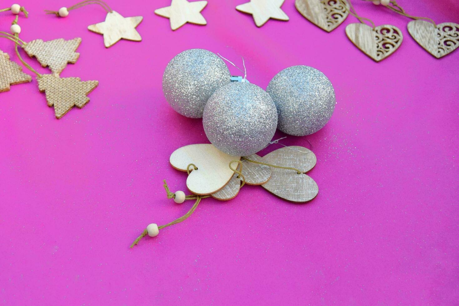 Beautiful Christmas Background, balls and glitter, Awesome decoration photo