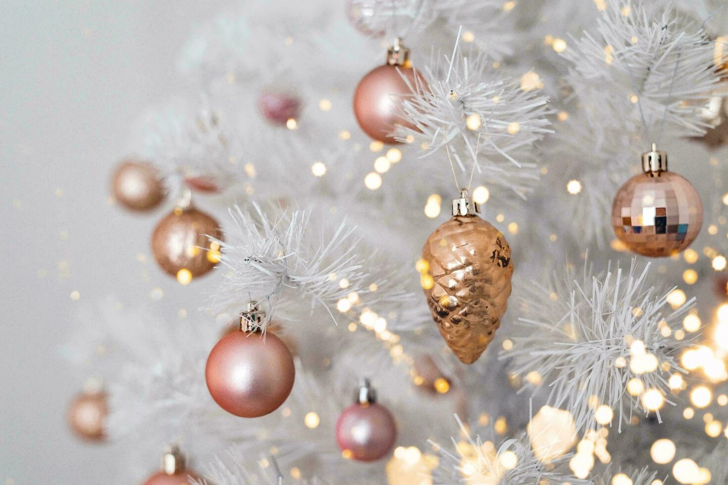 Beautiful Christmas Background, balls and glitter, Awesome decoration photo