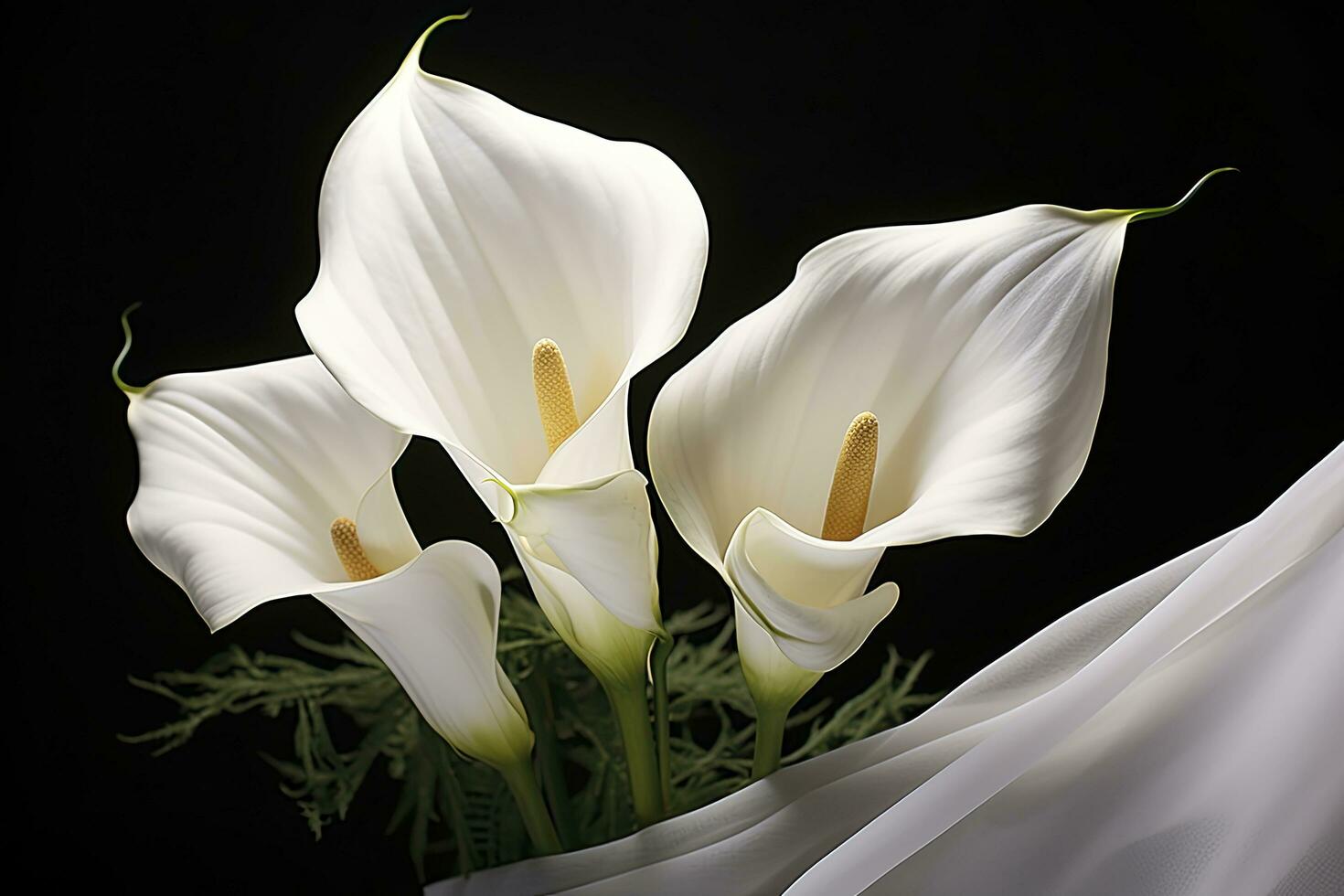 AI generated White wedding nature lily beauty blossom plant flower flora calla. AI Generated photo