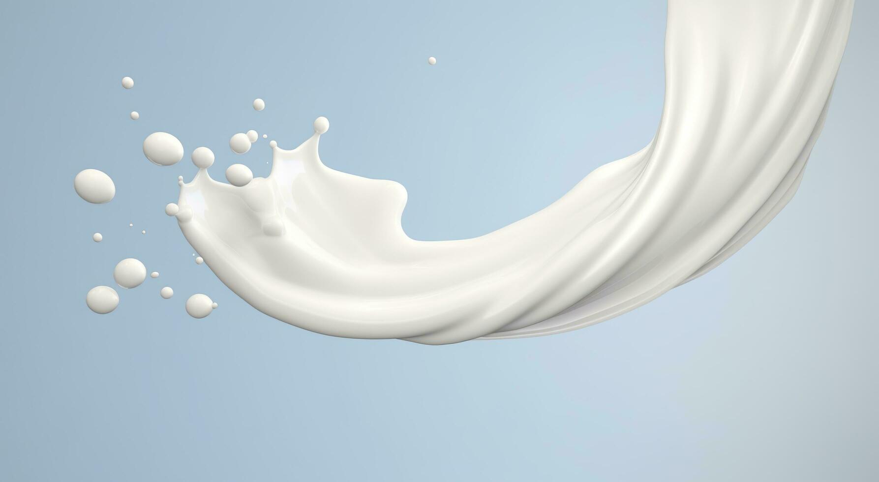 ai generado blanco Leche chapoteo aislado en fondo, líquido o yogur chapoteo, 3d ilustración. generativo ai foto