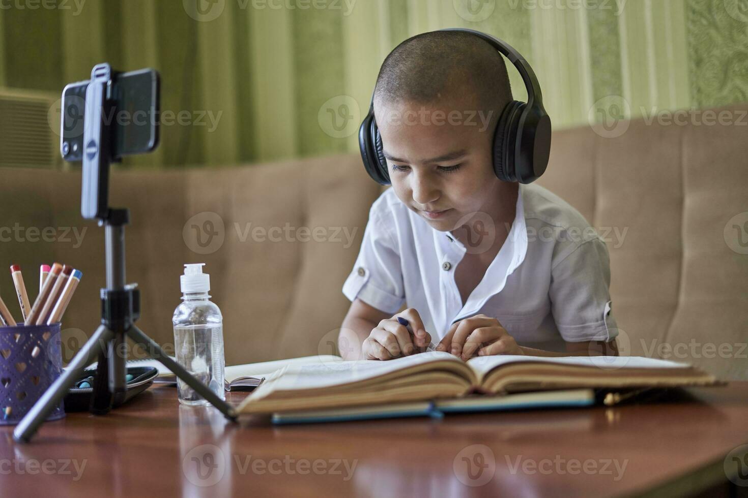 Child studying a lesson photo