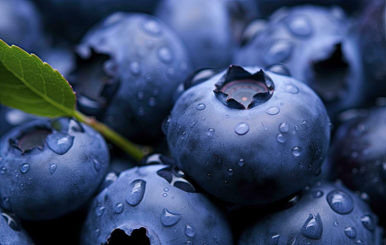 AI generated Wet Blueberry fruit. AI Generated photo
