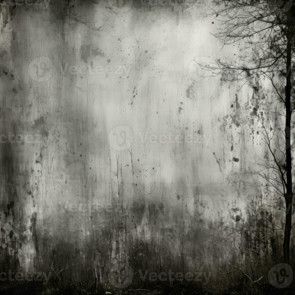 AI generated Grunge textured wall background. Black and white tone. Generative ai. photo